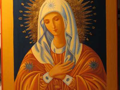 Un'icona in cui � raffigurata la Madonna